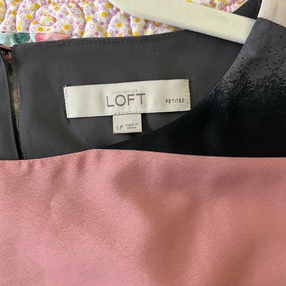 LOFT Pink and Black Striped Mini Dress - Picture 3 of 5